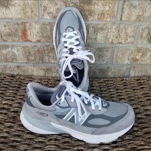 New Balance 990v6 GRAY/WHITE Running Shoes (Women 8) Comfort Walking Sneakers
